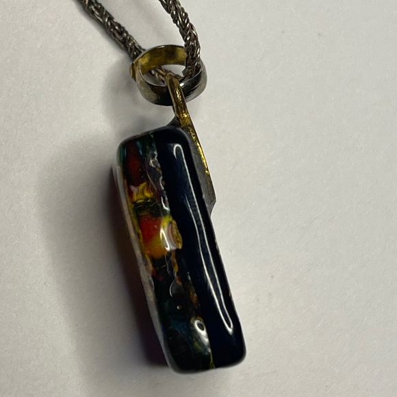 Murano Glass Pendant Necklace 925 Italy Sterling silver chain signed vintage - Picture 13 of 15